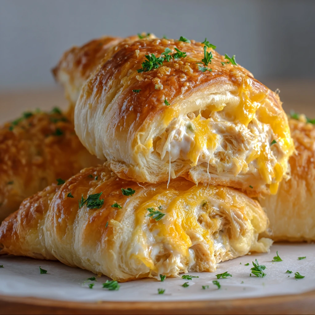 Überbackene Hähnchen-Crescent-Rollen mit Käse