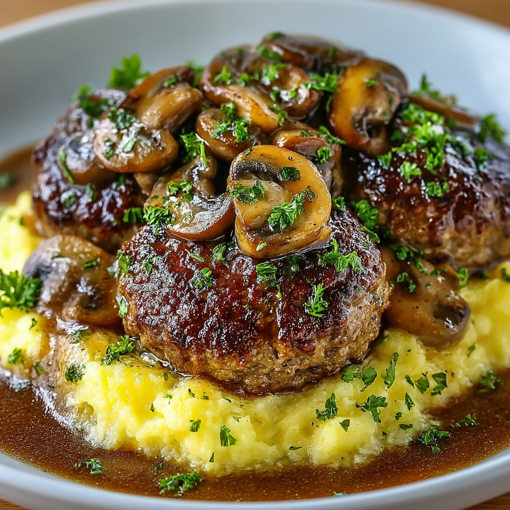 Hamburger Steak mit Pilz-Gravy – Herzhaft und Wohlfühl-Dinner