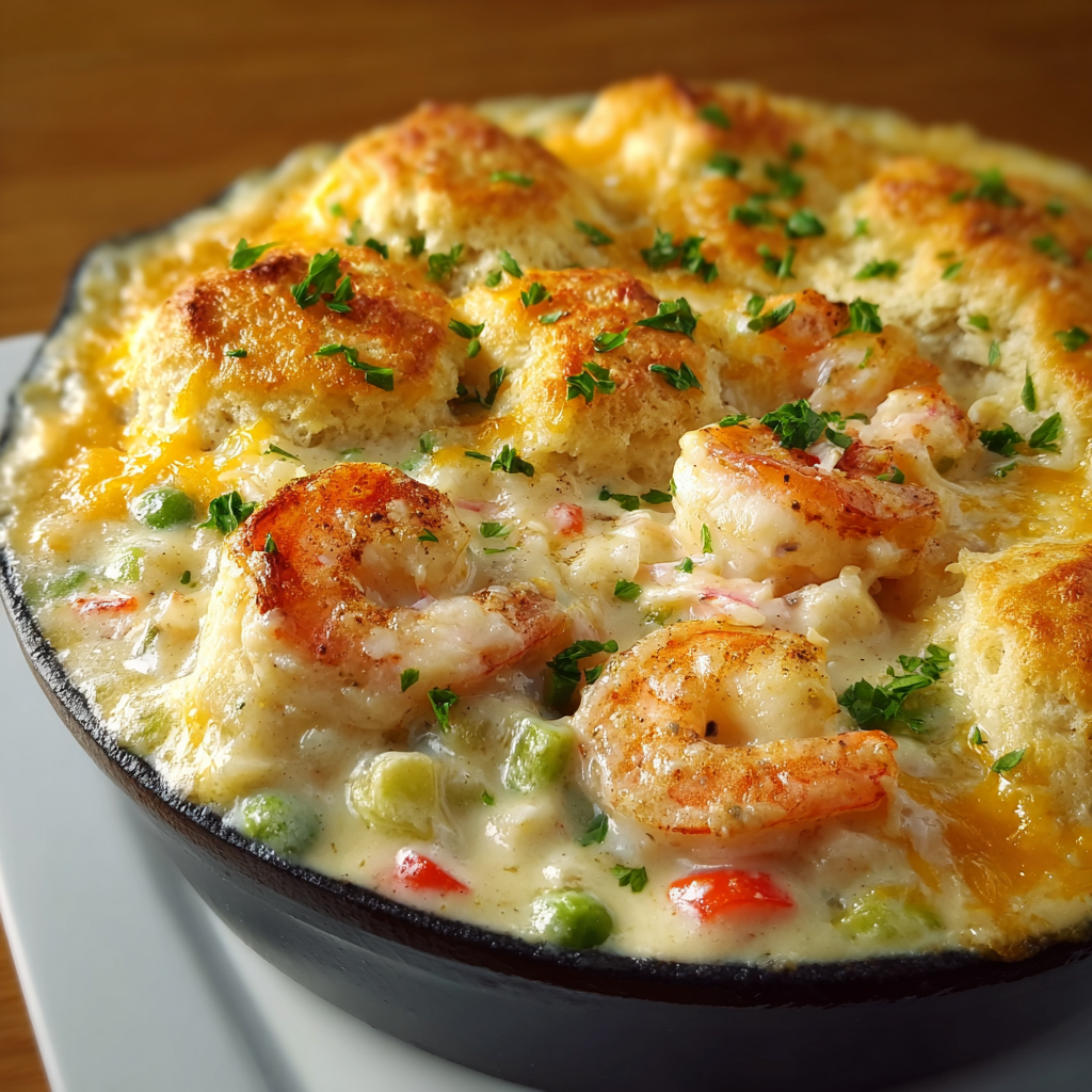 Seafood Pie mit Cheddar-Kruste und Cremiger Meeresfüllung