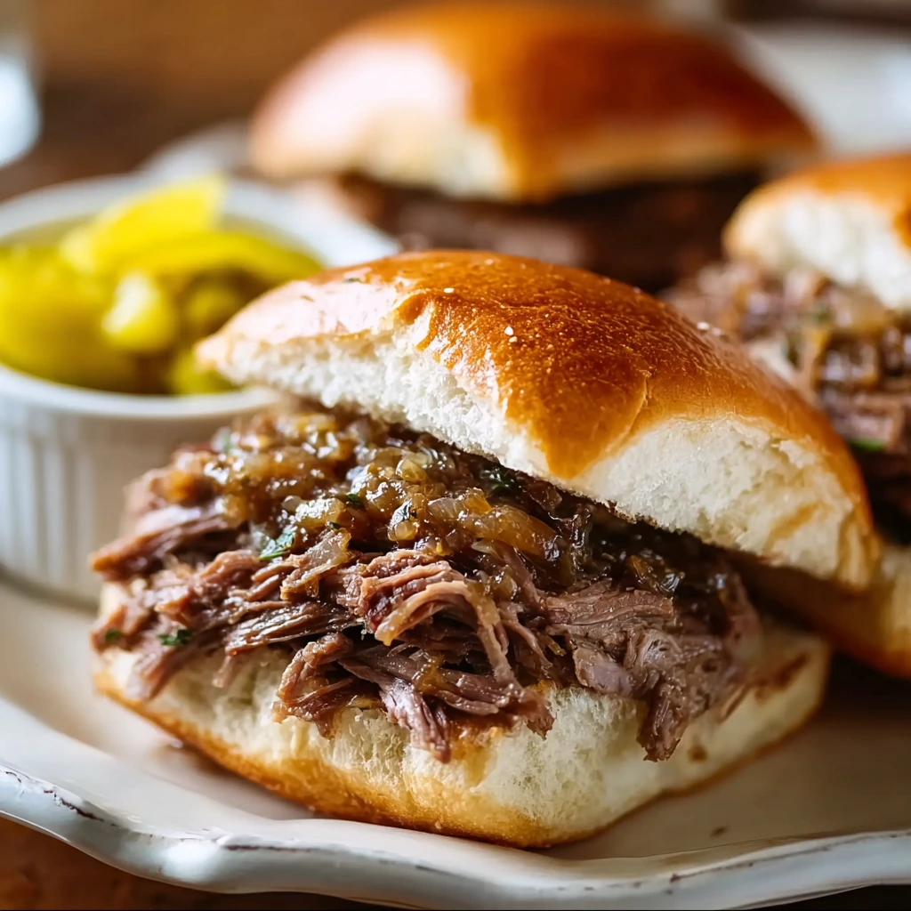 Cheesy Hot Beef Sandwich