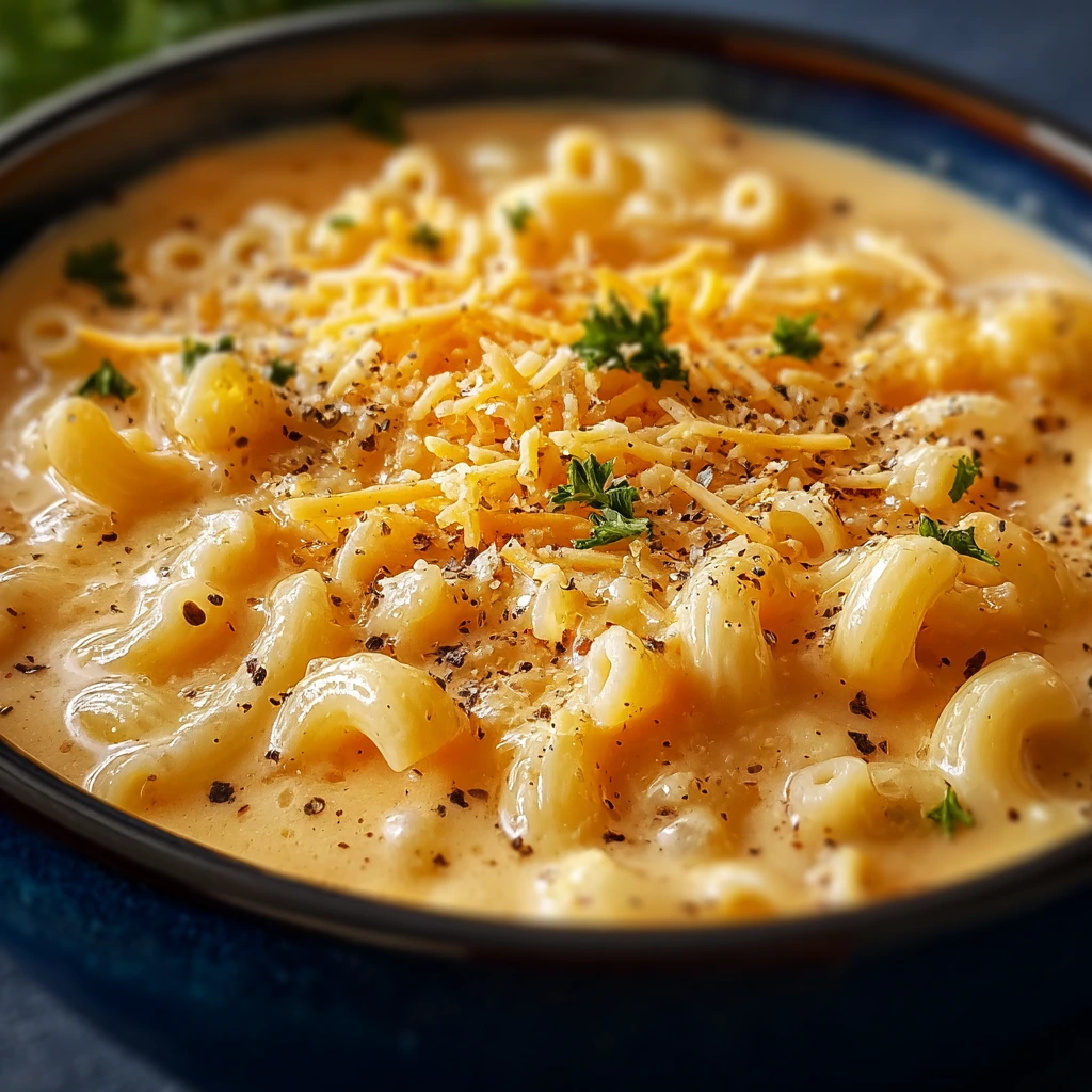 Cremige Mac‑und‑Cheese‑Suppe