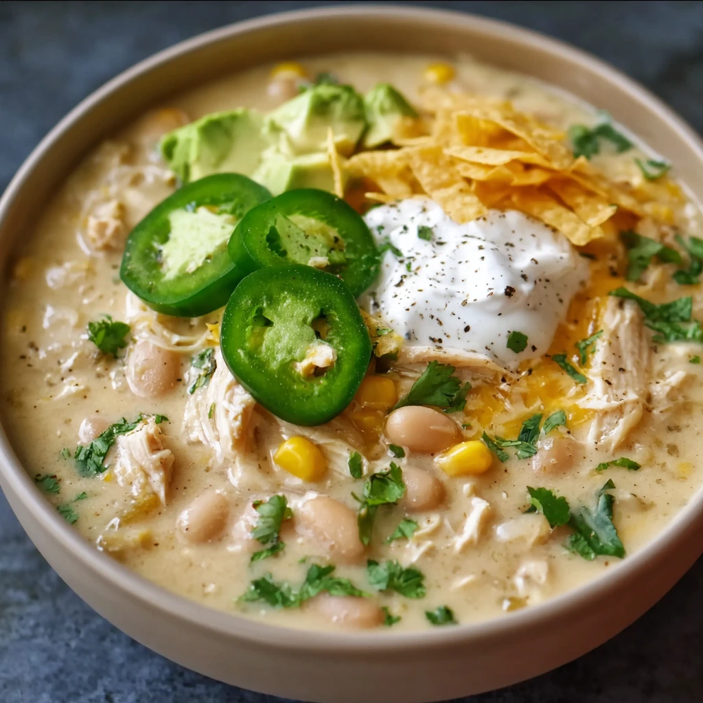 Cremiger Crockpot‑White‑Chicken‑Chili