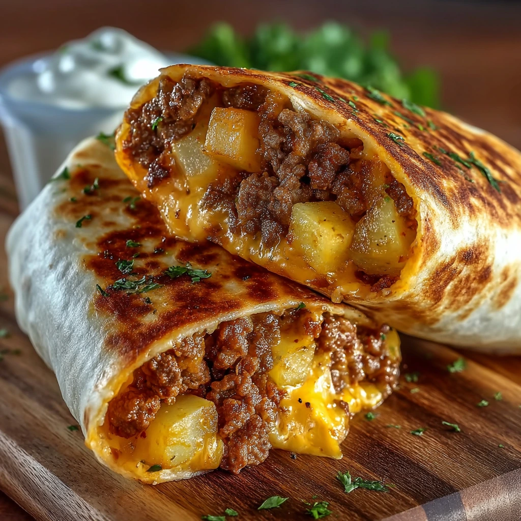 Cheesy Beef Potato Burritos – Herzhaft, käsig & sättigend