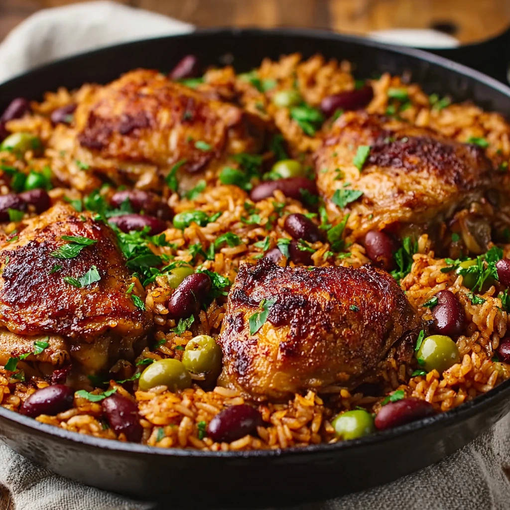 One-Pot Jerk Hähnchen mit Reis