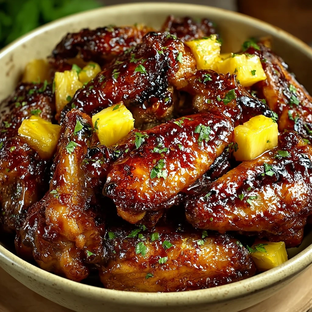 Brauner Zucker-Ananas-Chicken Wings