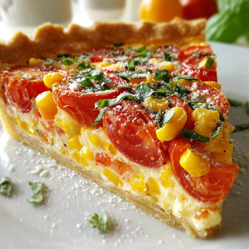 Herzhafter Tomaten-Mais-Pie mit knusprigem Teig