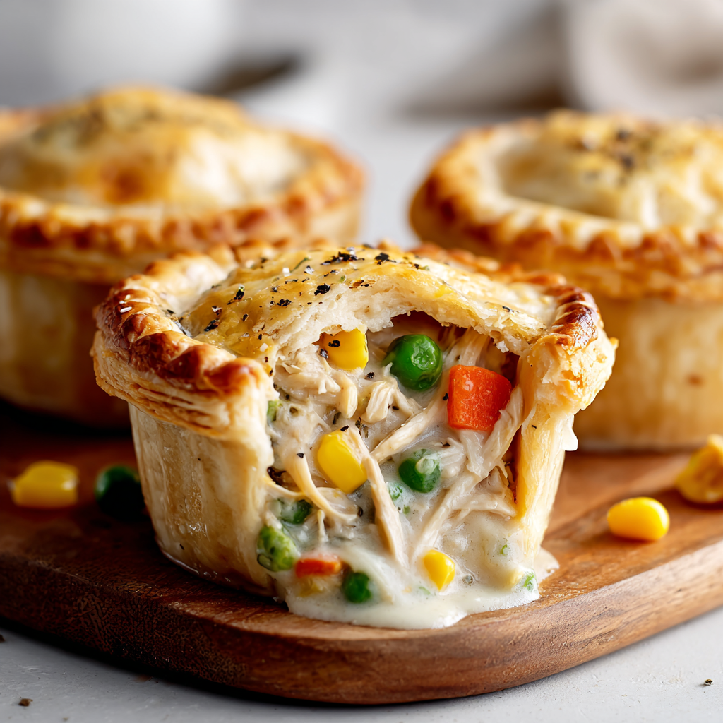 Mini Chicken Pot Pies – Herzhaft, knusprig und einfach