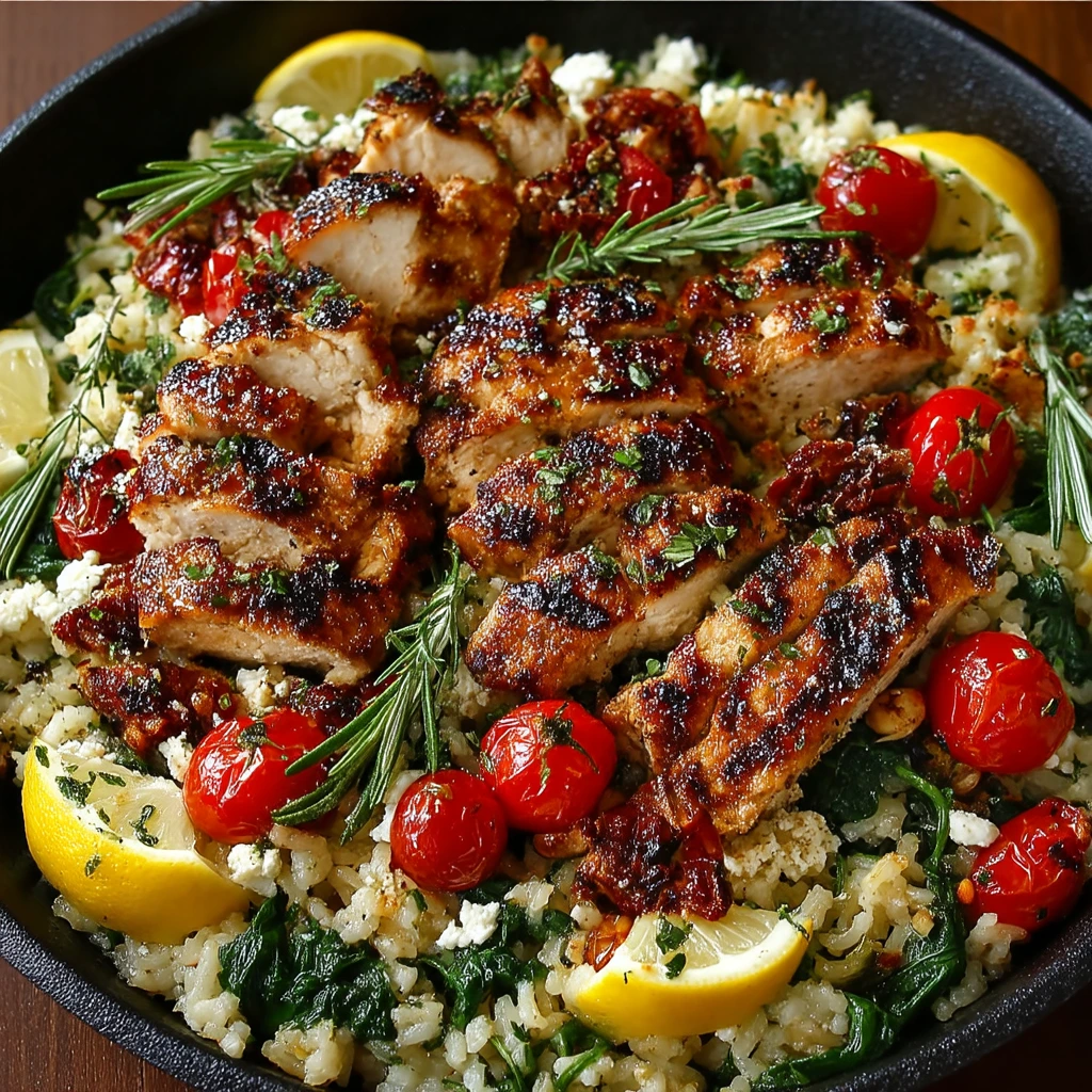 Griechisches Hähnchen mit Zitronen-Reis