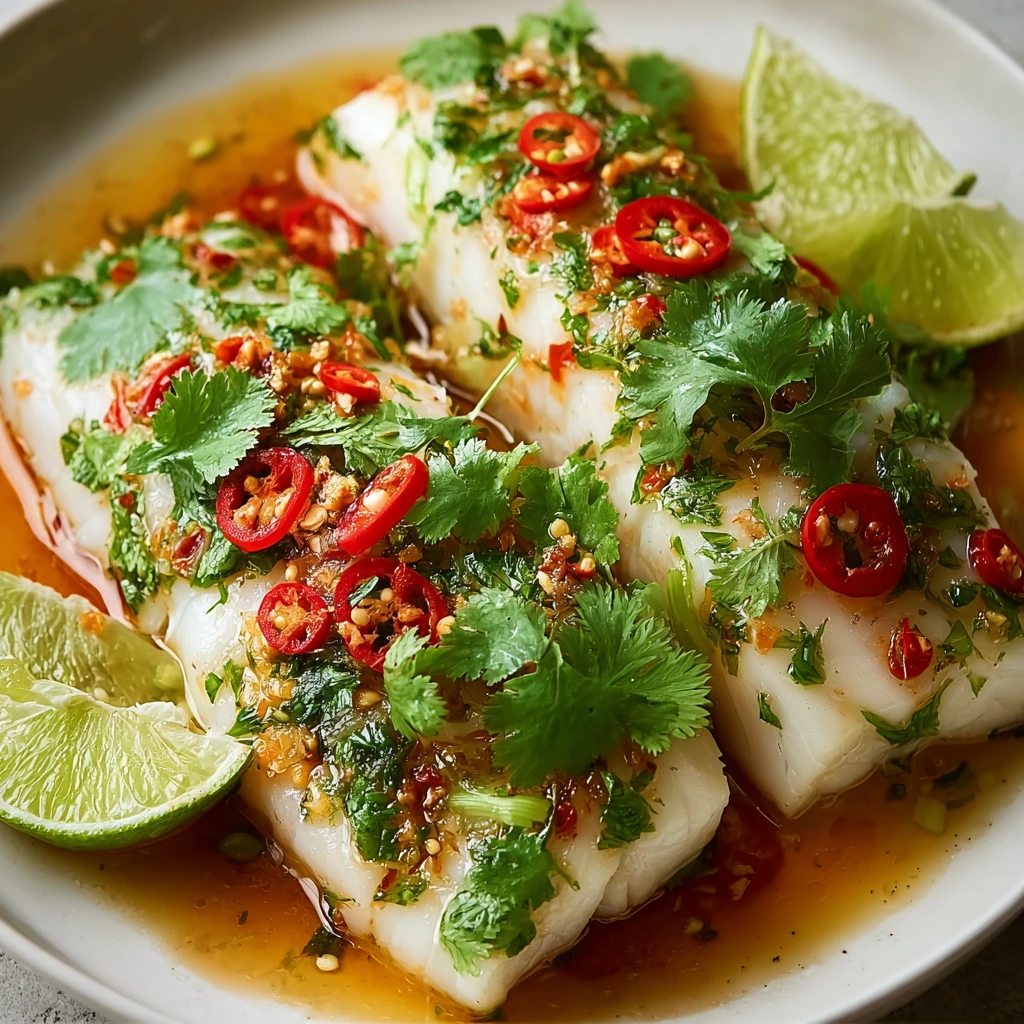 Thailändischer Limetten-Knoblauch-Fisch