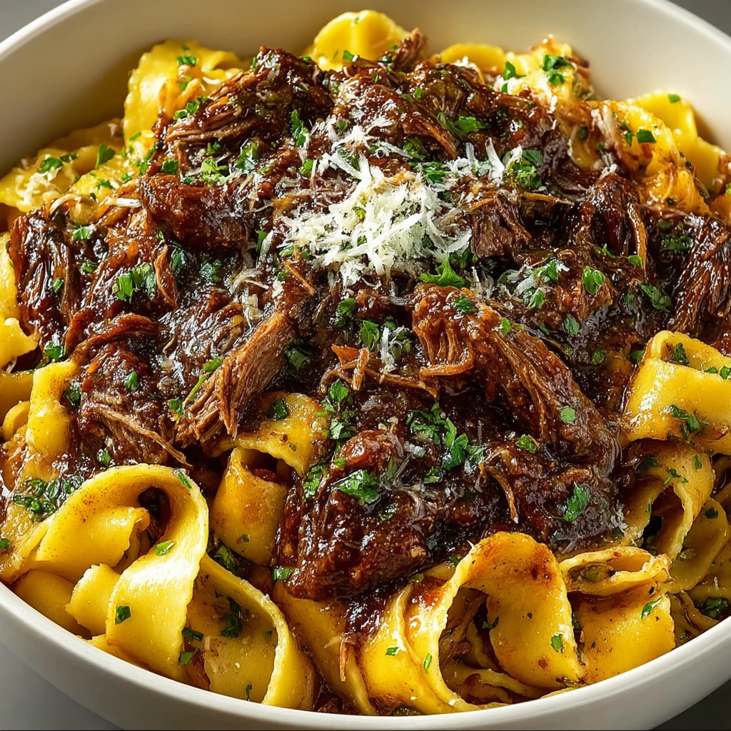 Langsam gekochtes Short-Rib-Ragù