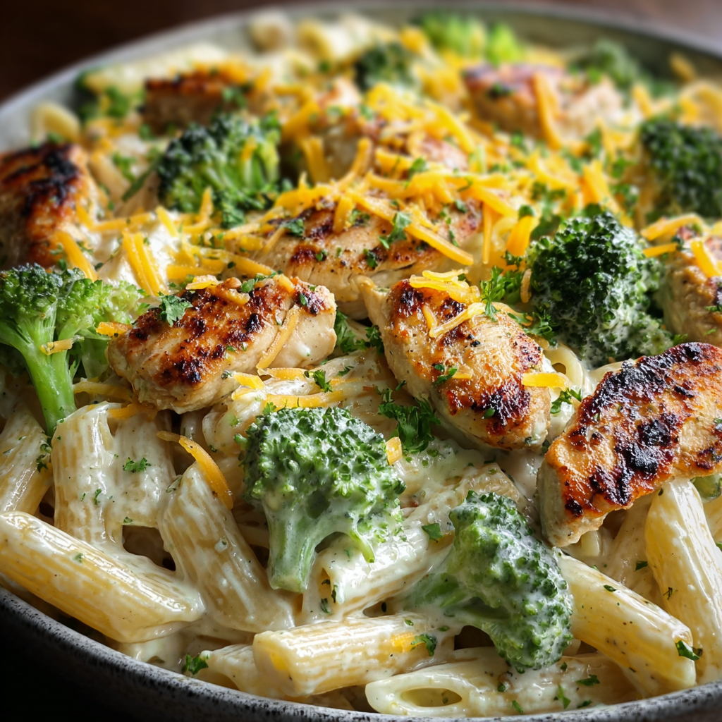 Cremiger Cajun Chicken & Brokkoli Alfredo – Würzig, sättigend und einfach