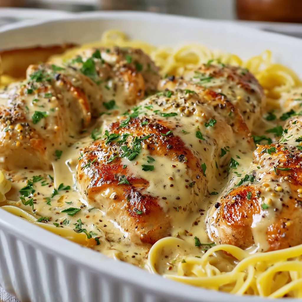 Creamy Caesar Chicken Delight – Zartes Hähnchen in cremiger Caesar-Sauce