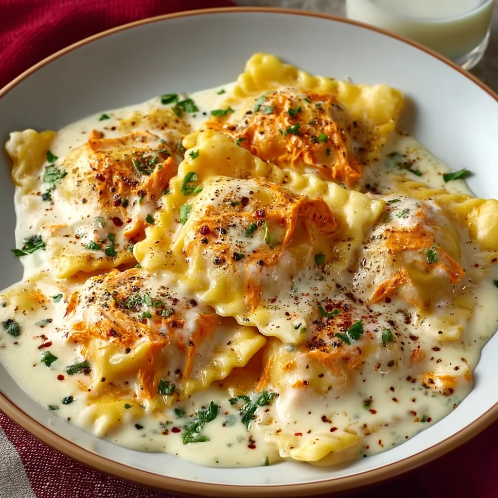 Buffalo Chicken Ravioli – Knusprig, Spicy & So Cheesy