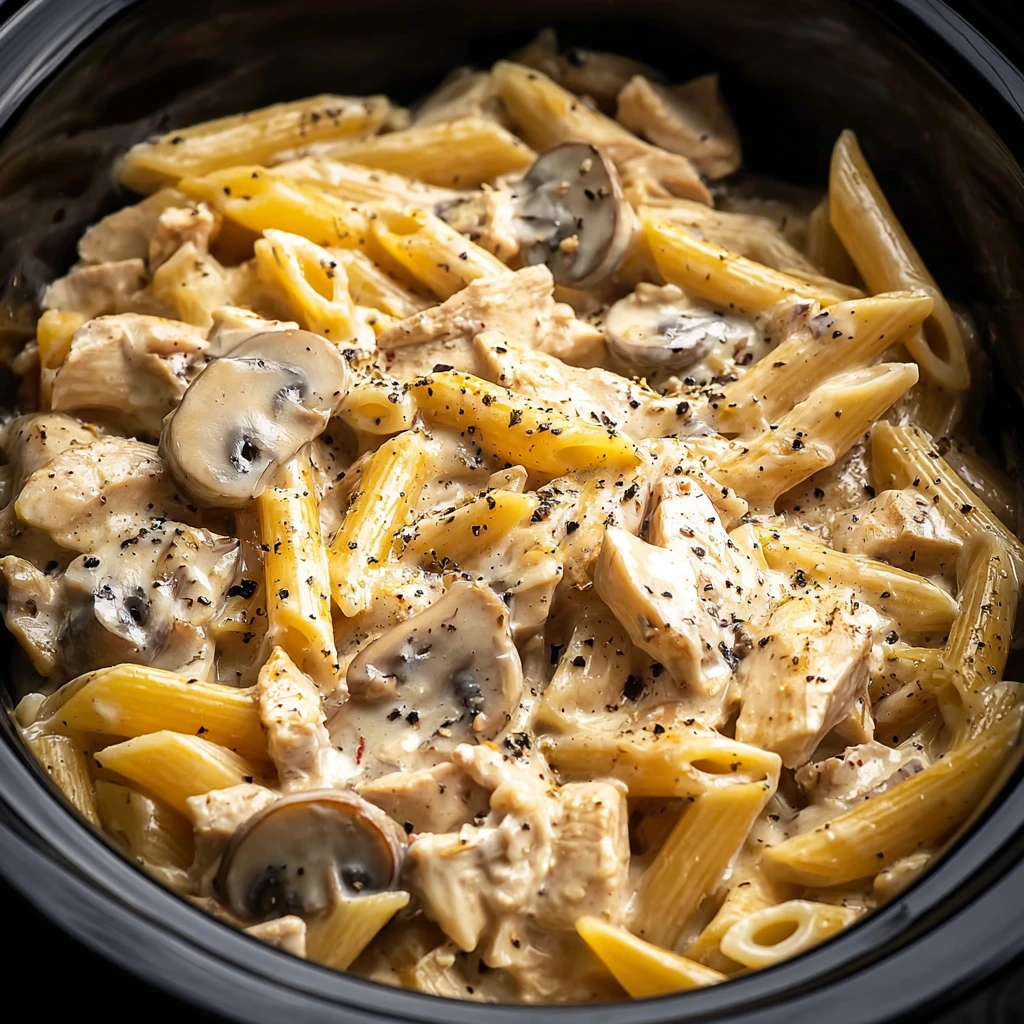 Cremige Hähnchen-Penne aus dem Slow Cooker