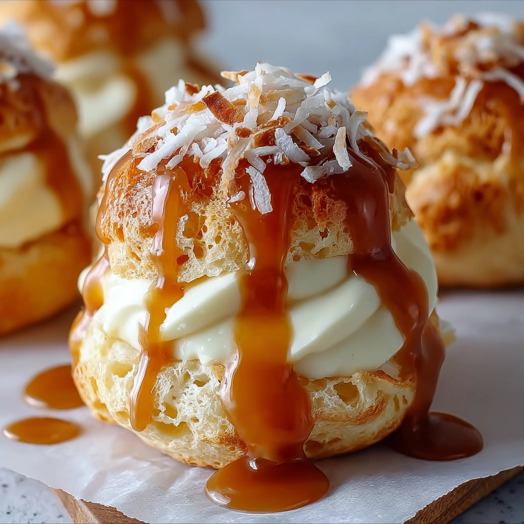 Kokos-Karamell Cream Puffs