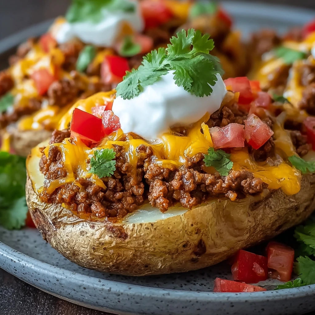 Taco-Loaded Baked Potatoes – Ofenkartoffeln im Taco-Stil