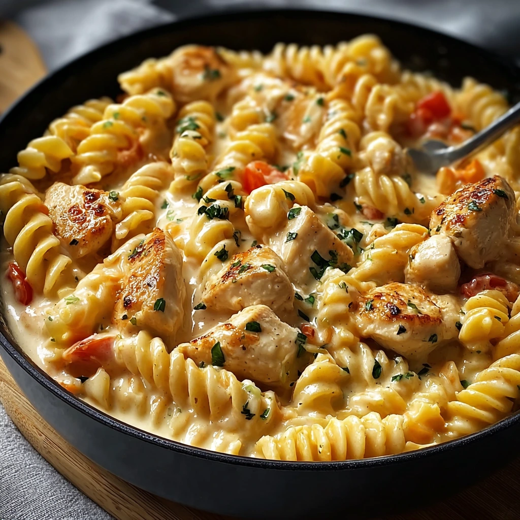 Creamy Chicken Rotini mit Velveeta & Rotel – Cremig, herzhaft & schnell zubereitet