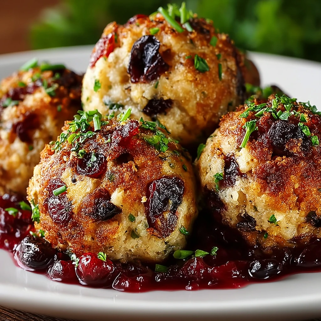 Cranberry Turkey Stuffing Balls – Herzhaft, fruchtig & festlich