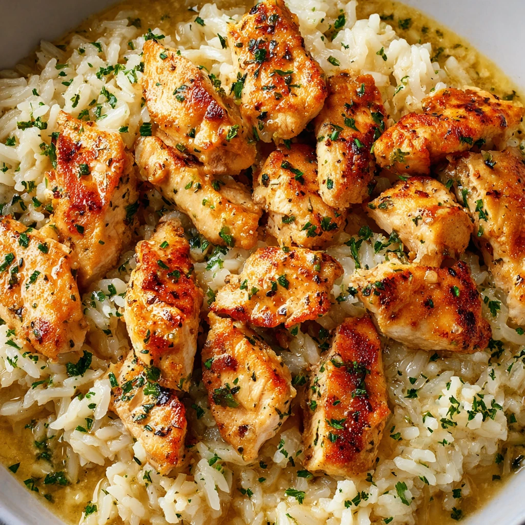 Chicken Scampi mit Knoblauch-Parmesan-Reis