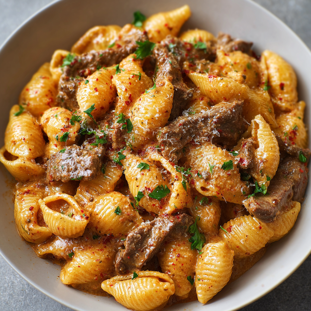 Creamy Paprika Steak Shells – Cremiger Genuss mit Rauchpaprika