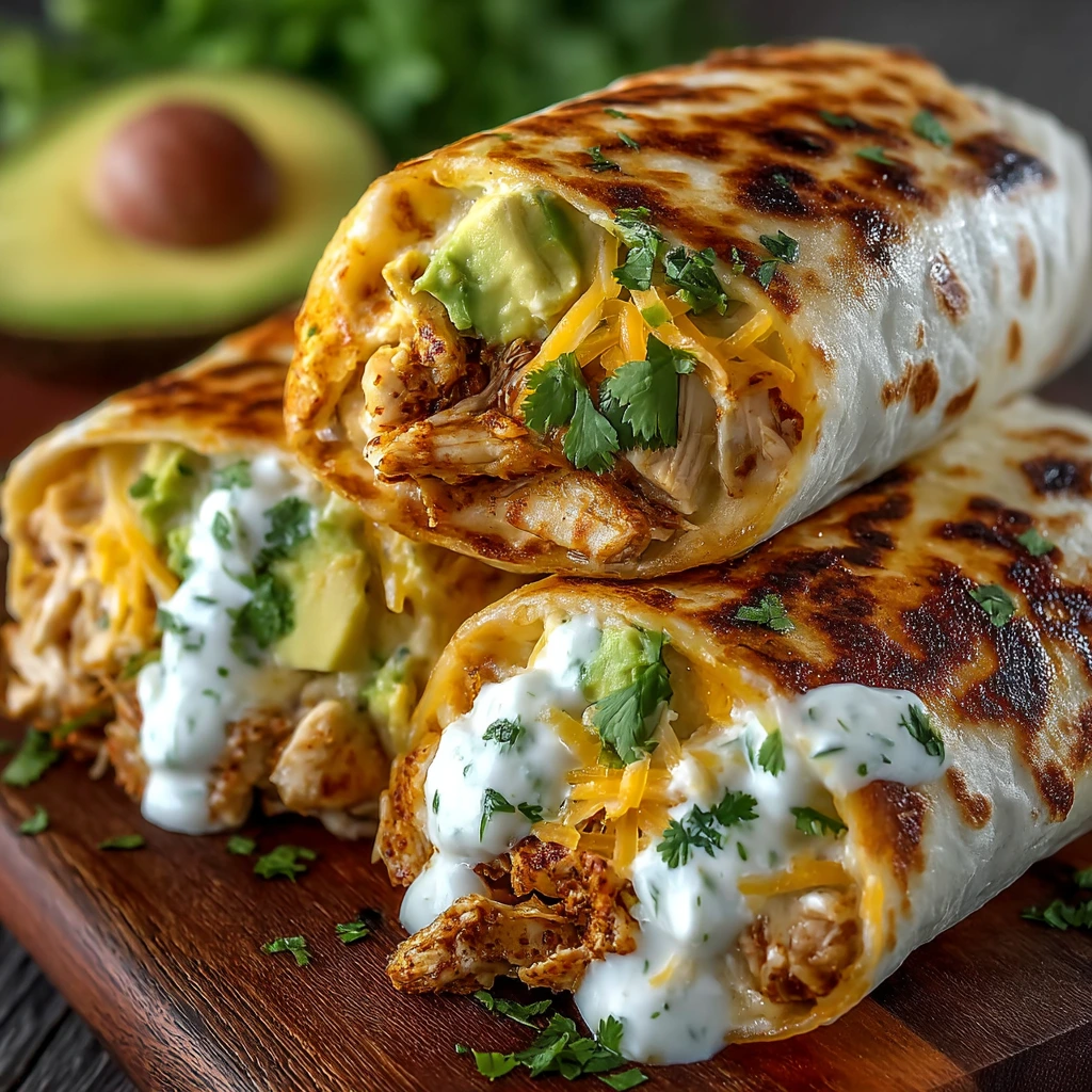 Chicken-Avocado-Ranch Burritos