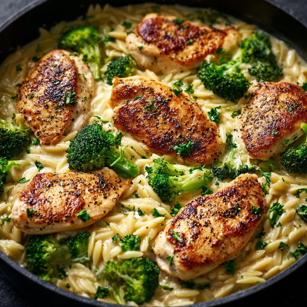 Mediterranean Creamy Chicken Orzo – Cremig, herzhaft & unkompliziert