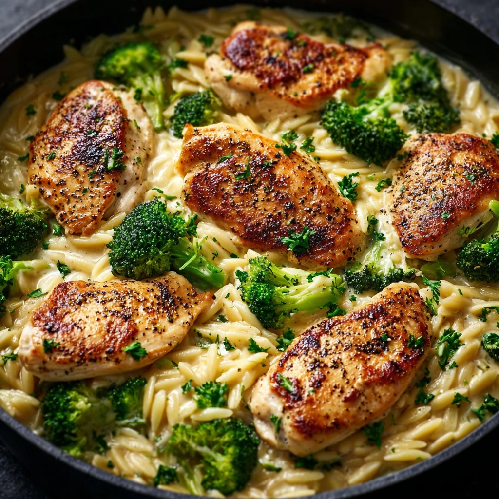 Mediterranean Creamy Chicken Orzo – Cremig, herzhaft & unkompliziert