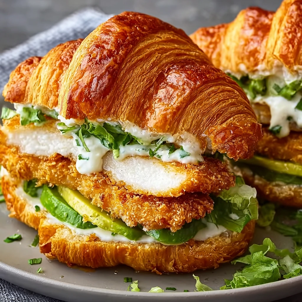 Knuspriges Hähnchen-Croissant Sandwich