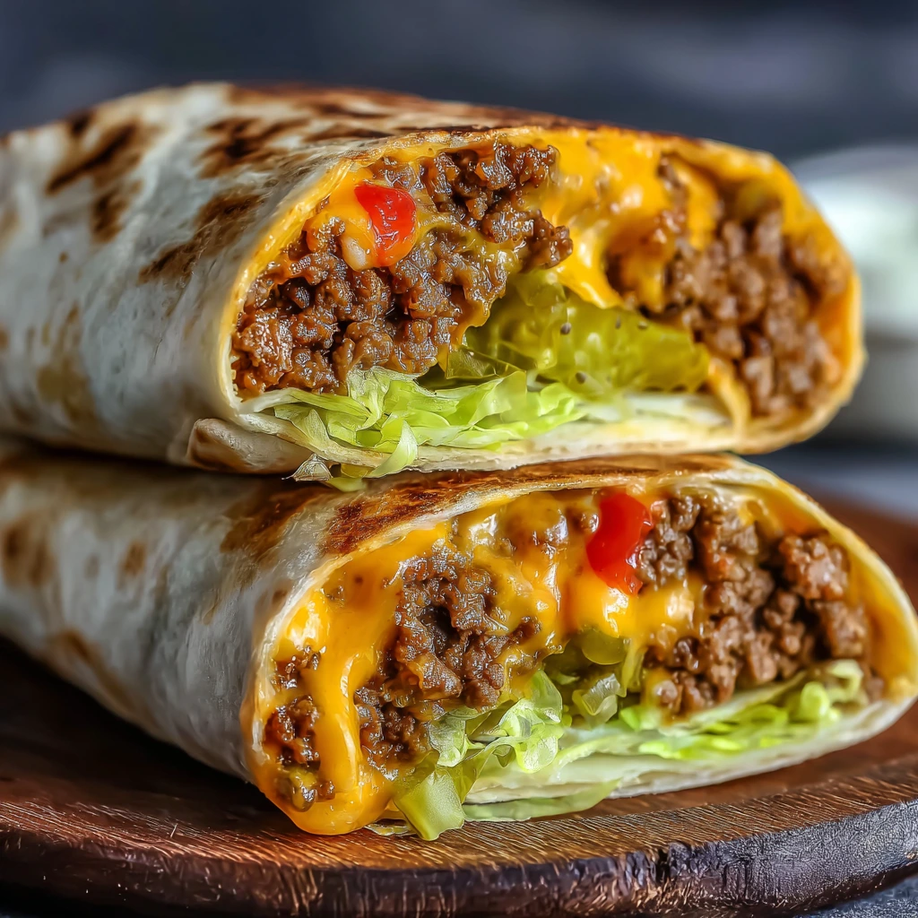 Air-Fryer Cheeseburger-Wraps