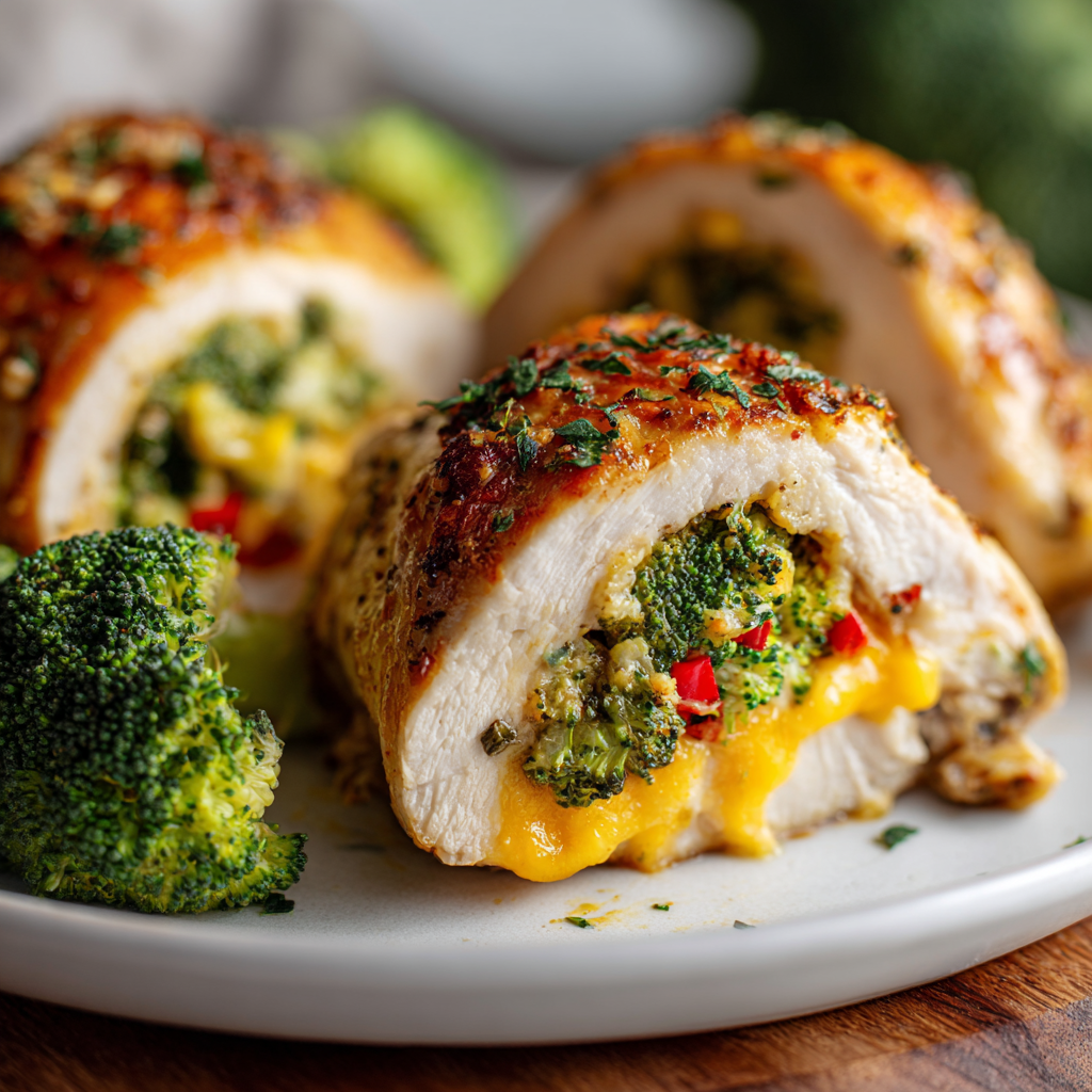 Hähnchen mit Brokkoli‑Käse‑Füllung – Cremig & Gemüse‑reich