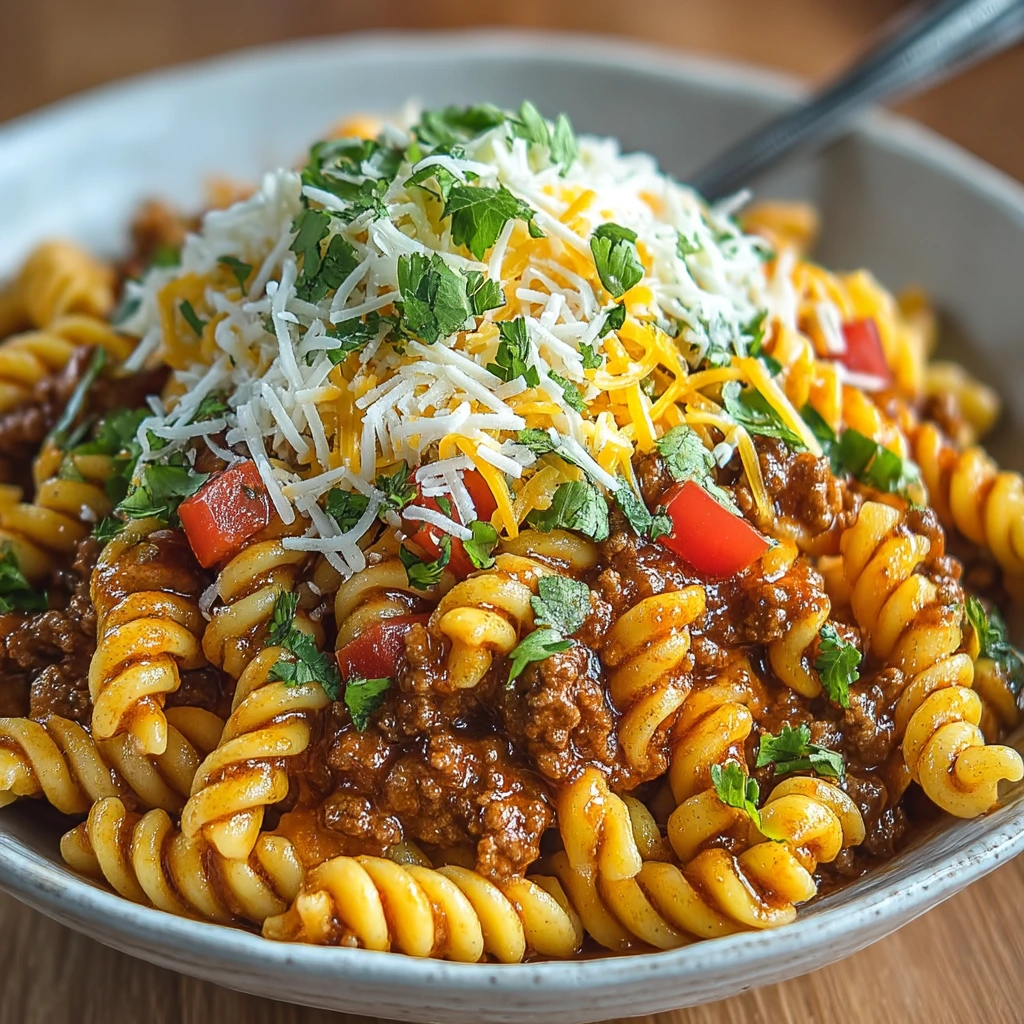 Cheesy Beef Taco Pasta