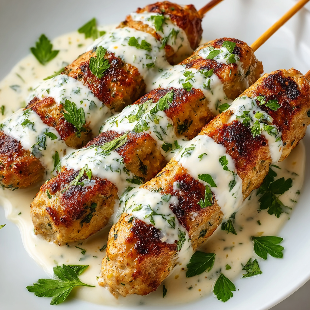 Chicken Kofta mit Knoblauch-Joghurt-Sauce – Saftig & Frisch