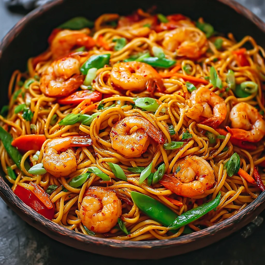 Knuspriges Garnelen‑Lo Mein