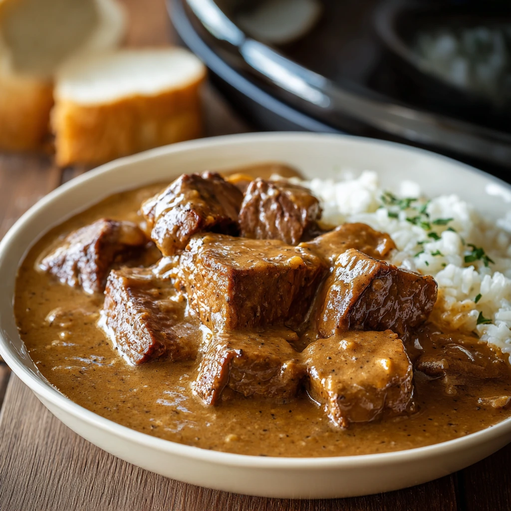 Zartes Rind in sämiger Sauce