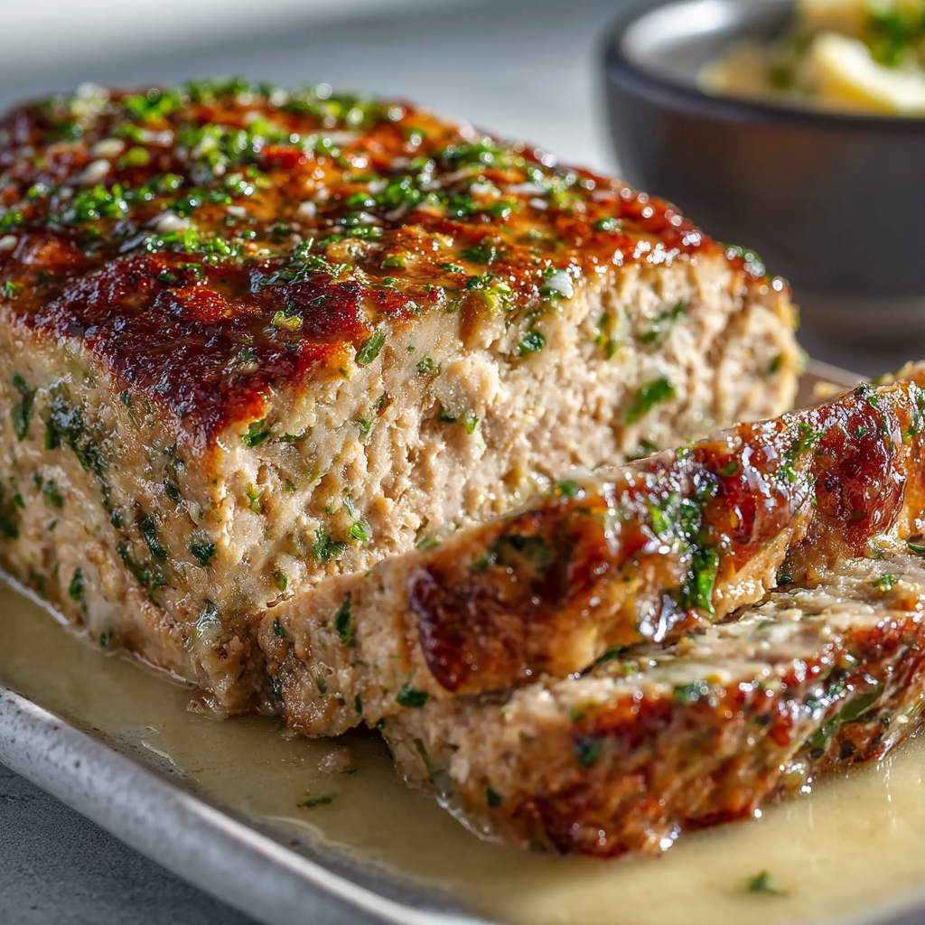 Knoblauch‑Parmesan Hähnchen‑Meatloaf