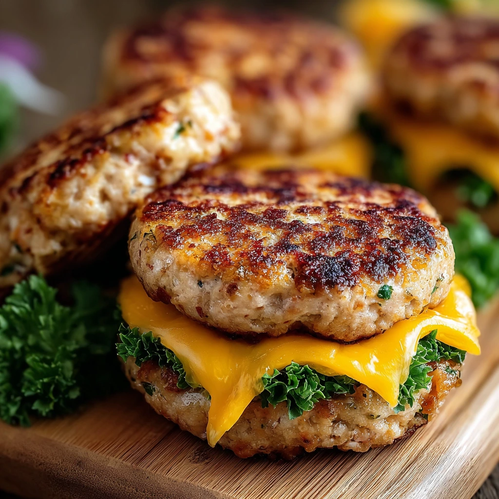 Cheddar Ranch Chicken Burgers