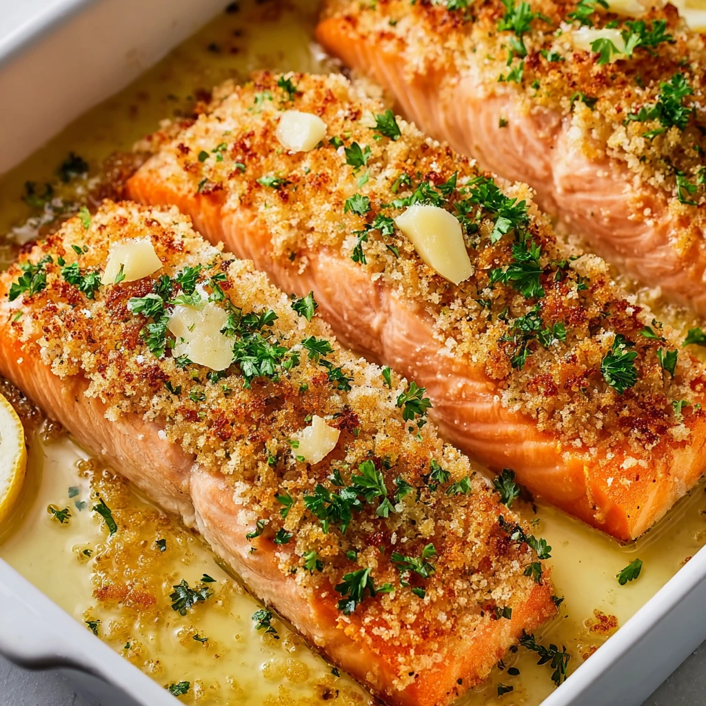 Knuspriger Knoblauch-Knoten-Lachs