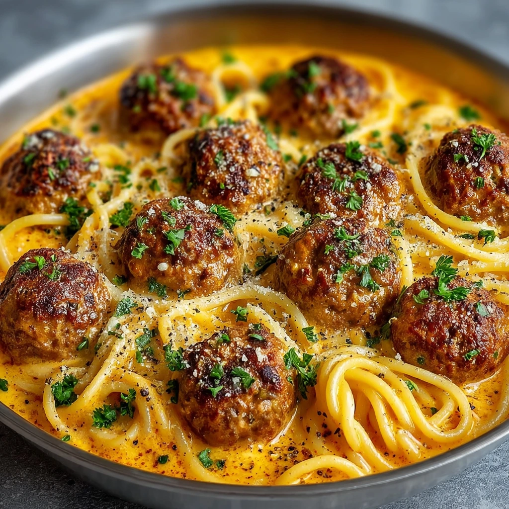 Spaghetti Marinara mit Fleischbällchen