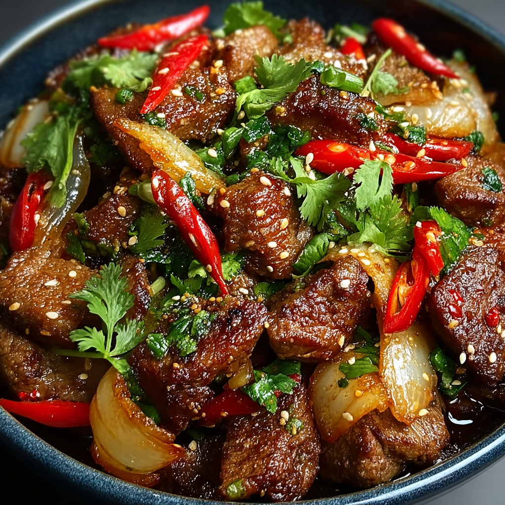 Kräftiges Lammfleisch aus Xinjiang mit Kreuzkümmel