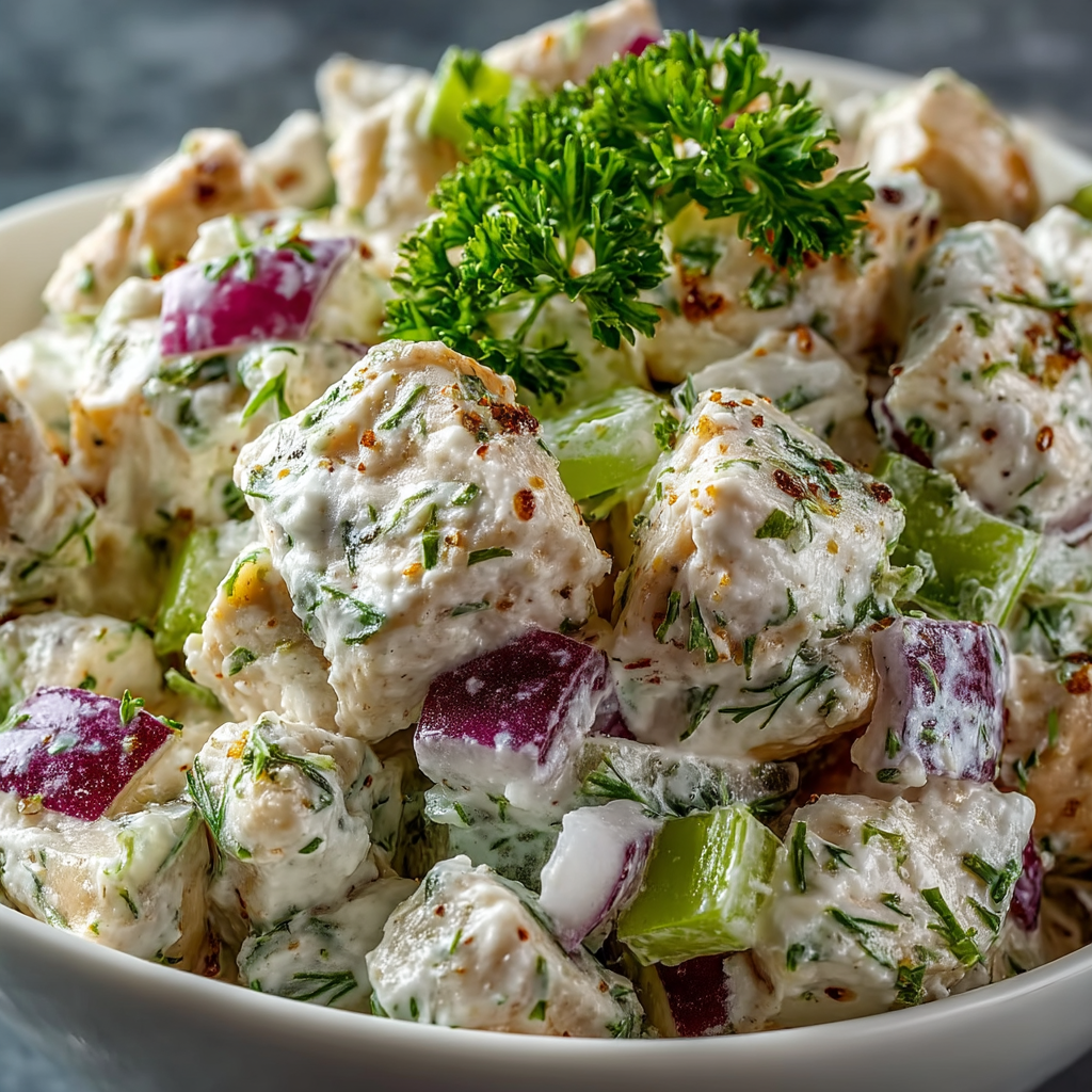 Leckerer Hühnersalat mit Trauben
