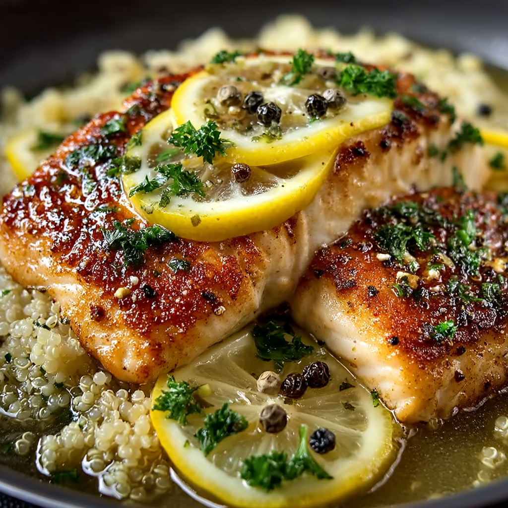 Fisch mit Zitronen-Knoblauch-Butter