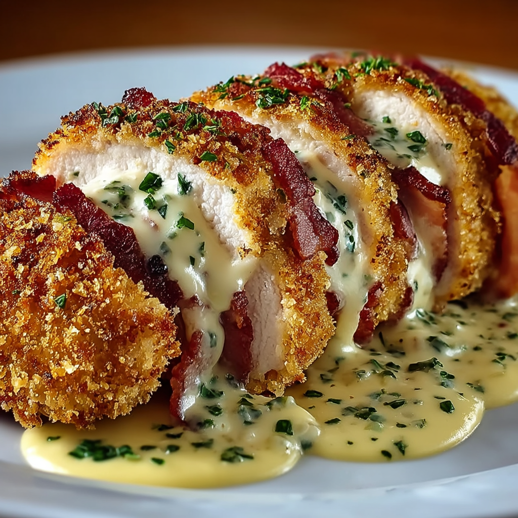 Gefülltes paniertes Hähnchen