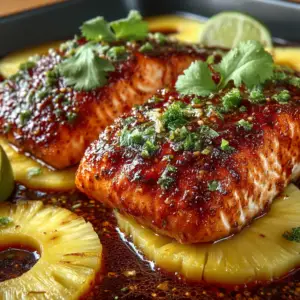 Gebackener Ananas-Lachs Thai