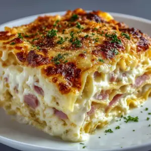 Lasagne mit Schinken und Käse