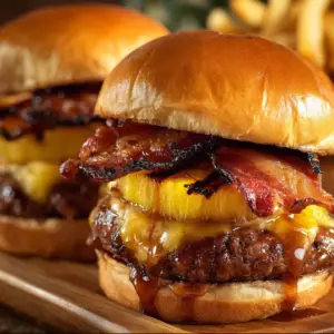 Ananas-Speck-Burger aus dem Grillofen