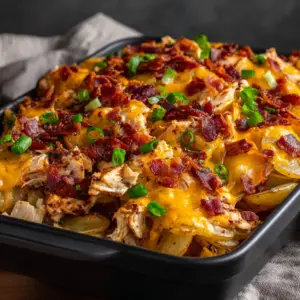 Gefüllter Kartoffel-Hähnchen-Auflauf