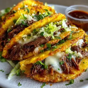 Goldene knusprige Rindfleisch-Tacos