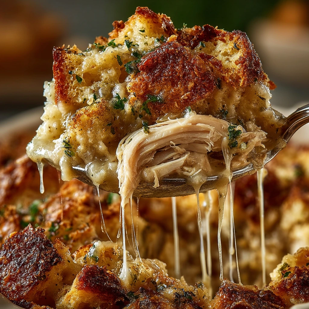 Einfacher Hähnchen-Füllungsauflauf