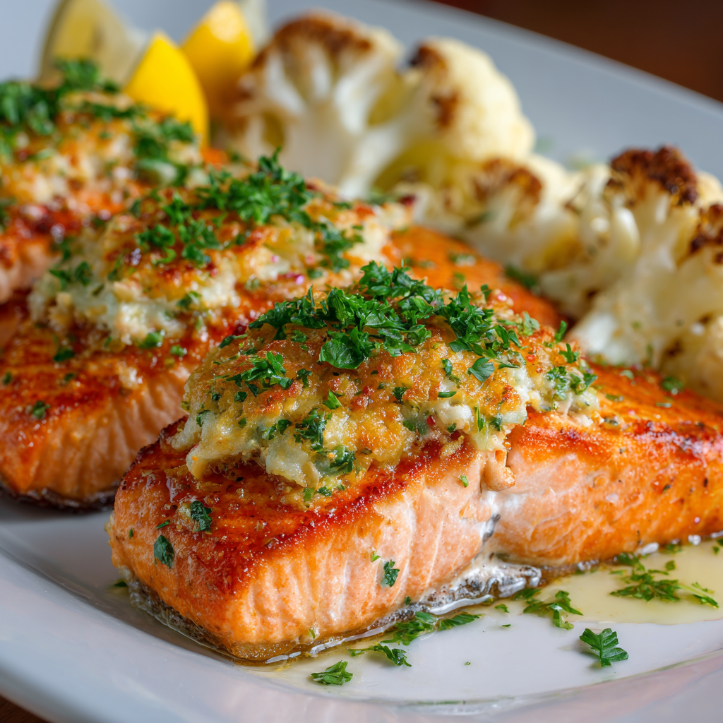 Geräucherter Krabben-gefüllter Lachs