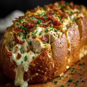 Chicken Bacon Ranch Stuffed Bread